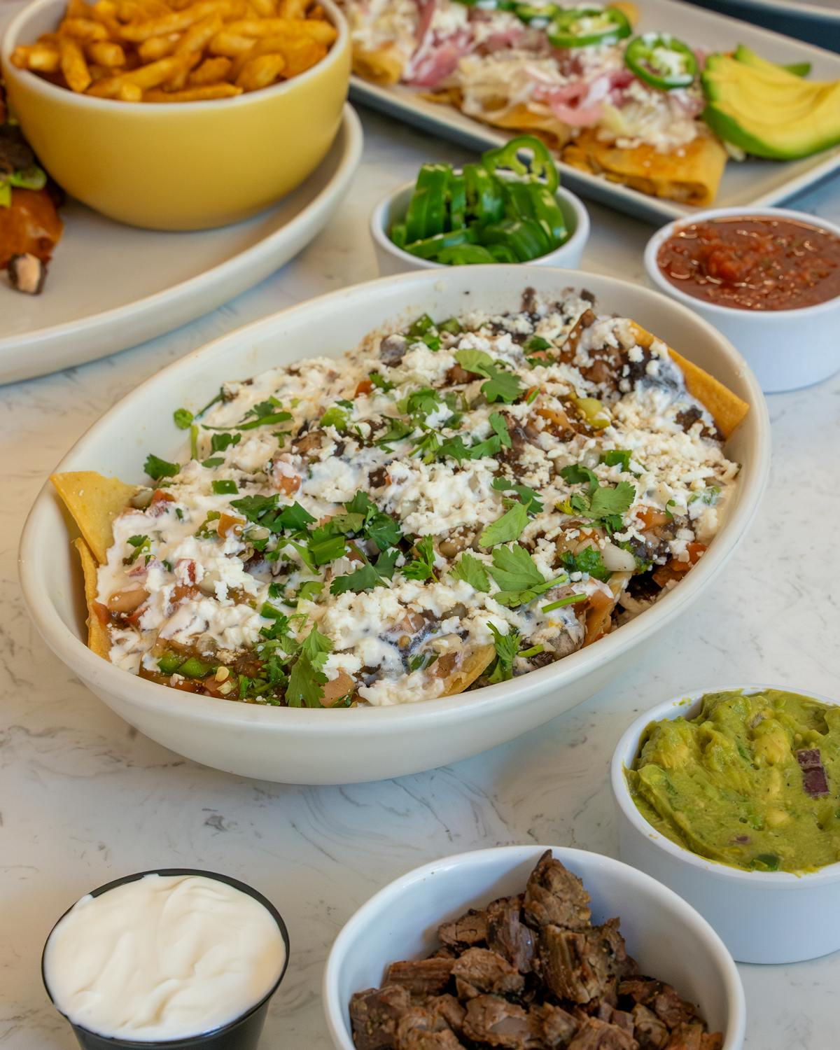 a bowl of food on a table